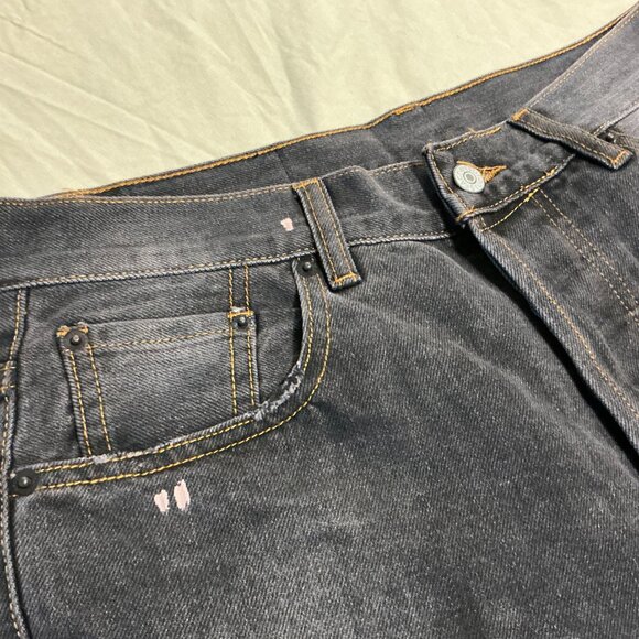 Dark Acne Studios Jean shorts with splatter - Picture 9 of 9